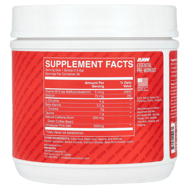 Bum, Essential Pre-Workout, Fruit Burst, 14.39 oz (408 g)