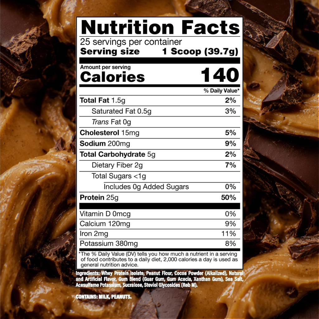 Whey Isolate Proteína Powder Chocolate Peanut Butter 25 Servicios RAW CBUM Sports