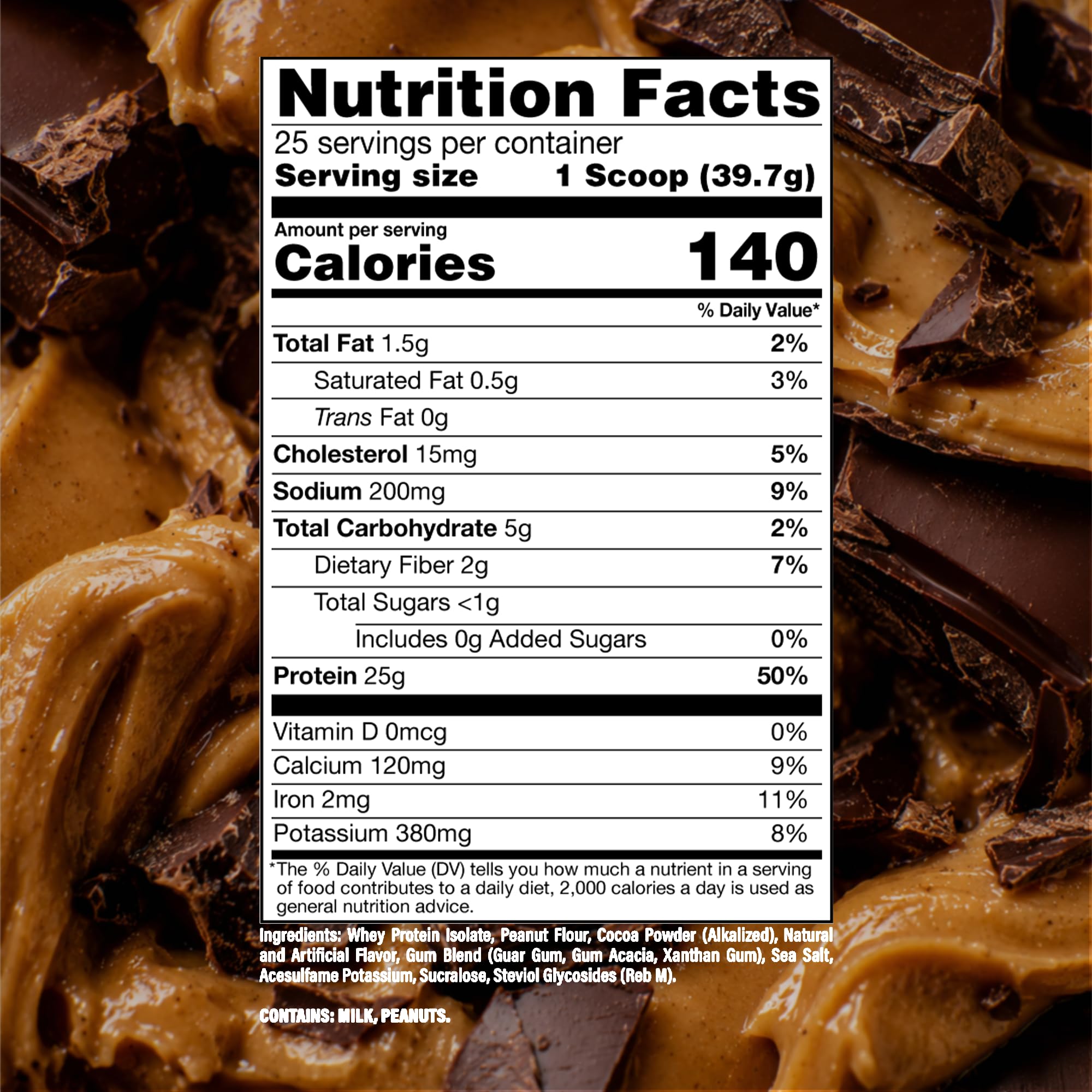 Whey Isolate Proteína Powder Chocolate Peanut Butter 25 Servicios RAW CBUM Sports