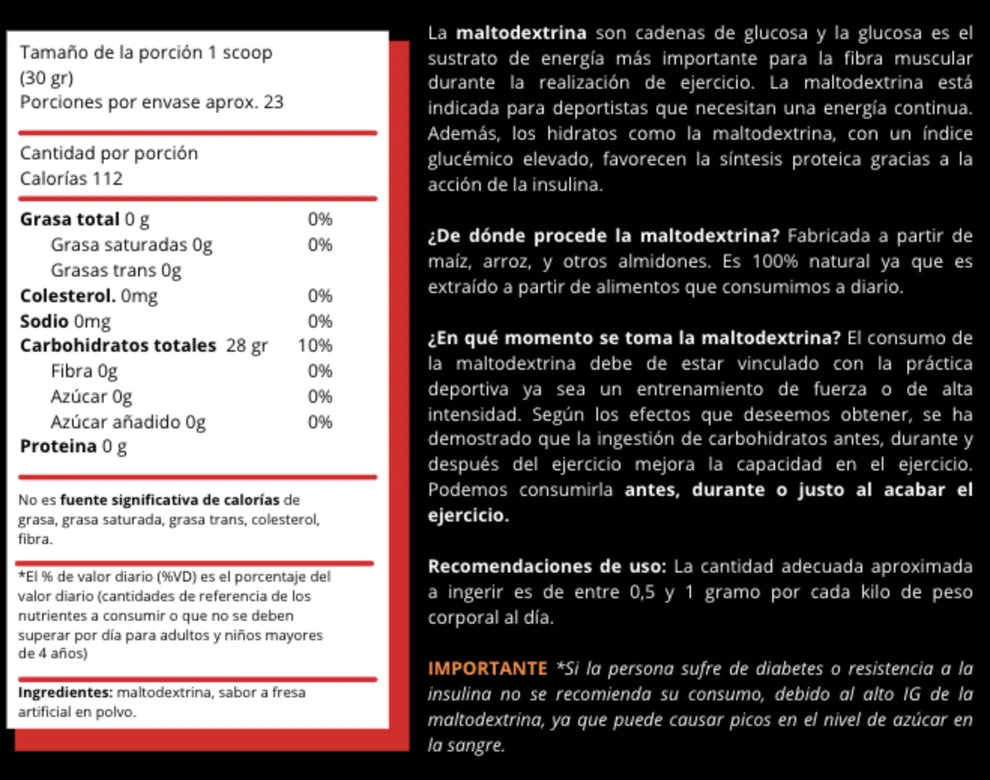 Maltodextrina con Sabor 700gr