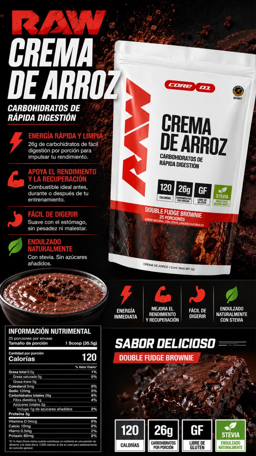Crema de Arroz Raw Nutrition (800g - 887g)