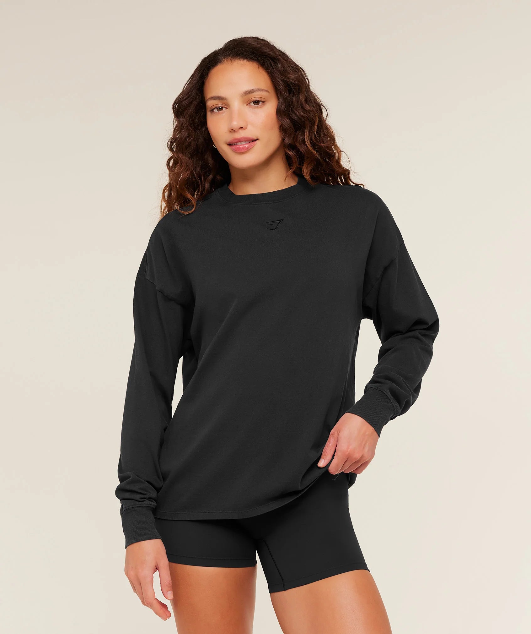 Power Washed Long Sleeve Top Oversized Fit