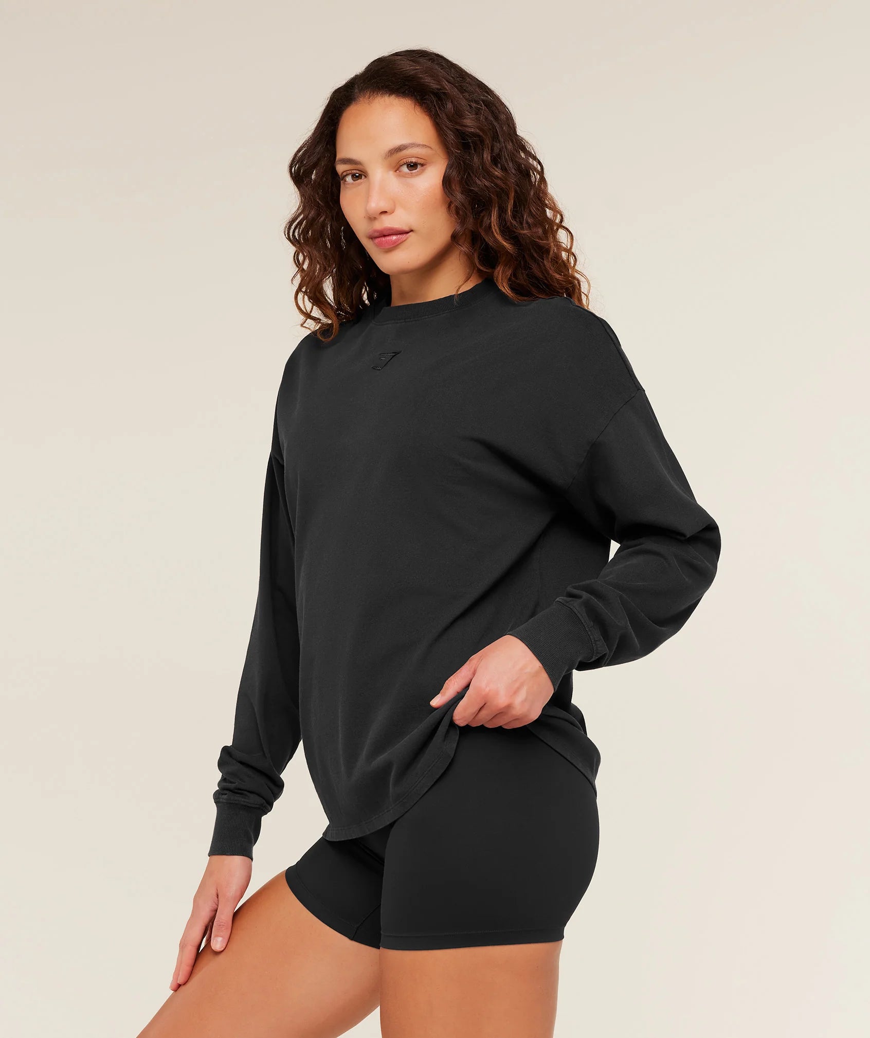 Power Washed Long Sleeve Top Oversized Fit
